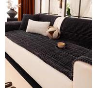 Copridivano Antiscivolo-Copridivano in Morbido Velluto A Coste，Protezione Mobili per Animali Domestici Adatto per Divani A U E A L da 1234 Posti(Black,70x120cm)