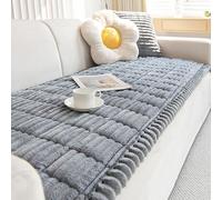 Copridivano Antiscivolo-Copridivano in Morbido Velluto A Coste，Protezione Mobili per Animali Domestici Adatto per Divani A U E A L da 1234 Posti(Grey,90x120cm)