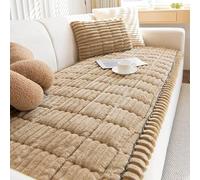 Copridivano Antiscivolo-Copridivano in Morbido Velluto A Coste，Protezione Mobili per Animali Domestici Adatto per Divani A U E A L da 1234 Posti(Khaki,80x80cm)