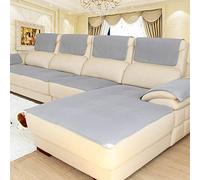 Copridivano antiscivolo di alta qualità, multi-dimensione, per divani componibili e braccioli, copridivano in pelle nera (grigio, 60 x 210 cm), impermeabile e facile da pulire