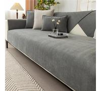 Copridivano antiscivolo in ciniglia, protezione per mobili a 1/2/3/4 posti, universale, con angoli imbottiti, grigio, 90 x 160 cm, elegante e durevole