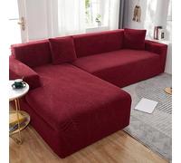 Copridivano antiscivolo per bambini e animali domestici, impermeabile, a forma di L, reclinabile, protezione per mobili, design elastico, adatto per 185 230 cm, colore rosso vino