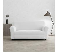 Copridivano Bielastico PIU BELLO a 2 Posti, Estensibile 130-170 cm - Copripoltrona Elasticizzato con Braccioli Sagomati, Lavabile - BIANCO