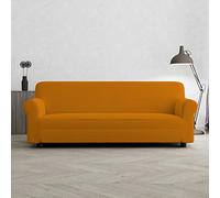 Copridivano Bielastico PIU BELLO a 3 Posti, Estensibile 170-240 cm - Copripoltrona Elasticizzato con Braccioli Sagomati, Lavabile - ARANCIO
