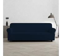 Copridivano Bielastico PIU BELLO a 3 Posti, Estensibile 170-240 cm - Copripoltrona Elasticizzato con Braccioli Sagomati, Lavabile - BLU SCURO