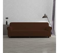 Copridivano Bielastico PIU BELLO a 4 Posti, Estensibile 220-270 cm - Copripoltrona Elasticizzato con Braccioli Sagomati, Lavabile - MARRONE