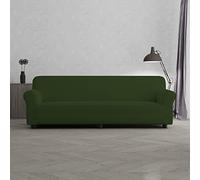 Copridivano Bielastico PIU BELLO a 4 Posti, Estensibile 220-270 cm - Copripoltrona Elasticizzato con Braccioli Sagomati, Lavabile - VERDE SCURO