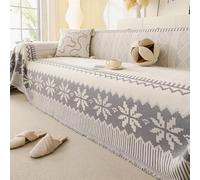 Copridivano Boho in Ciniglia Ispessita, Copridivano Lavabile per Tutte le Stagioni per Cani, Copridivanos Decorativo in Morbida Miscela per Soggiorno grey 180 * 420cm/70.87 * 165.35in