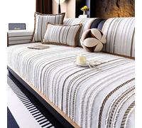Copridivano ciniglia- Copricuscini per divani Antiscivolo- Copridivano Universale Quattro Stagioni, Teli Copri Divano con Braccioli 1 2 3 4 posti divanos(Khaki,70 * 70cm)