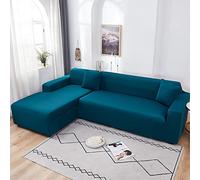 Copridivano componibile a forma di L, morbido ed elastico, in poliestere, 3 posti, verde foresta, protezione per mobili, design elegante per la casa