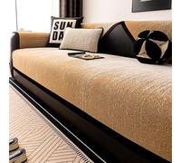 Copridivano componibile, copridivano in ciniglia a Righe semplici AntiGraffio, copridivano Antiscivolo Lavabile per Cani, copridivano a L per Animali Domestici, Kaki, 70 * 90 cm