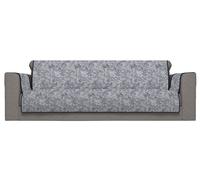 Copridivano con Copri Braccioli Seduta 230 cm in Poliestere e Cotone Blu Scuro