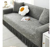 Copridivano con gonna Copridivano altamente elasticizzato Copridivano super morbido per 1/2/3/4 posti Copridivano universale resistente Copridivano protettivo mobili (Size:3 Seater(190-230cm),Color:D)