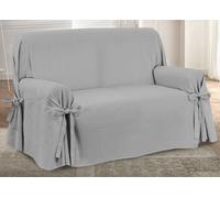 Copridivano Con Laccetti Disegno Prezioso Grigio Modello O.B.