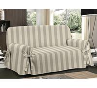 Copridivano Con Laccetti Per Il Fissaggio Fantasia Riga Larga Beige Modello O.B.