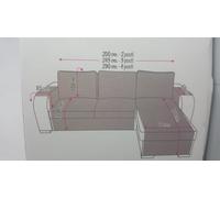 Copridivano con penisola Adattabile Tre Posti