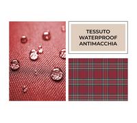 Copridivano Con Penisola Antimacchia Trapuntato Modello Perth Scozzese Rosso
