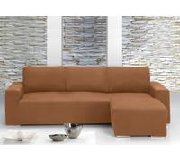 Copridivano Con Penisola Chaise Longue Tinta Unita Arancio Mod Capri