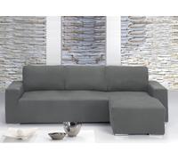 Copridivano Con Penisola Chaise Longue Tinta Unita Grigio Mod Capri