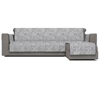 Copridivano con Penisola Destra Seduta 190 cm in Poliestere e Cotone Grigio Scuro