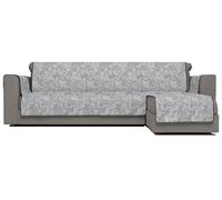 Copridivano con Penisola Destra Seduta 290 cm in Poliestere e Cotone Grigio Scuro