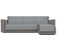 Copridivano con Penisola Destra Seduta 290 cm in Poliestere e Cotone Grigio Scuro