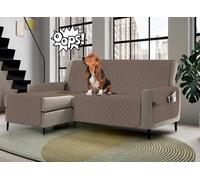 Copridivano con penisola destra/sinistra impermeabile, antimacchia, con tasche