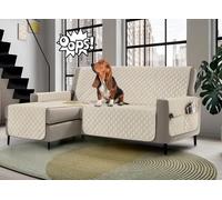 Copridivano con penisola destra/sinistra impermeabile, antimacchia, con tasche