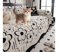 Copridivano con Penisola Elasticizzato Sinistra o Destra Copri Divano Angolare a L UniversaleAntigraffio Gatto 1 2 3 4 Posti Tutte le Stagioni Adatta per divano Letto Poltrona(black,180*340cm)