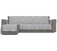 Copridivano con Penisola Sinistra Seduta 190 cm in Poliestere e Cotone Grigio Scuro