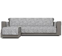 Copridivano con Penisola Sinistra Seduta 240 cm in Poliestere e Cotone Grigio Scuro