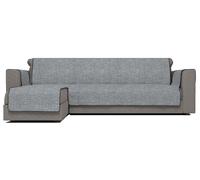 Copridivano con Penisola Sinistra Seduta 290 cm in Poliestere e Cotone Grigio Scuro