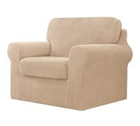 Copridivano Con Schienali Separati E Cuscini Seduta, Copridivano Antiscivolo Con Fascia Elastica, Proteggi Mobili Jacquard Elasticizzato (1 Seater(80-120cm),Beige)