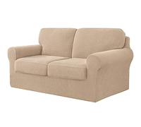 Copridivano Con Schienali Separati E Cuscini Seduta, Copridivano Antiscivolo Con Fascia Elastica, Proteggi Mobili Jacquard Elasticizzato (2 Seater(145-178cm),Beige)