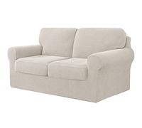 Copridivano Con Schienali Separati E Cuscini Seduta, Copridivano Antiscivolo Con Fascia Elastica, Proteggi Mobili Jacquard Elasticizzato (2 Seater(145-178cm),Ivory)