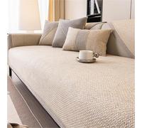 Copridivano Cotone Lino Copriseduta Divano Elasticizzato per Divano 1/2/3/4 Posti Cani Gatti Moderno Salvadivano per Mobili E Divani A L E A U(Beige,70 * 120cm)