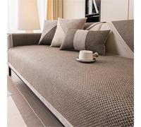 Copridivano Cotone Lino Copriseduta Divano Elasticizzato per Divano 1/2/3/4 Posti Cani Gatti Moderno Salvadivano per Mobili E Divani A L E A U(Coffee,30 * 50cm Pillowcase)
