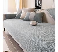 Copridivano Cotone Lino Copriseduta Divano Elasticizzato per Divano 1/2/3/4 Posti Cani Gatti Moderno Salvadivano per Mobili E Divani A L E A U(Gray-Green,45 * 45cm Pillowcase)