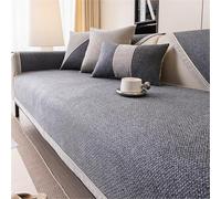 Copridivano Cotone Lino Copriseduta Divano Elasticizzato per Divano 1/2/3/4 Posti Cani Gatti Moderno Salvadivano per Mobili E Divani A L E A U(Dark Gray,110 * 110cm)