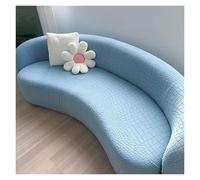 Copridivano curvo semicircolare, elastico e antiscivolo, design moderno per ristoranti, caffè, bar e salotti (beige si adatta a 4 posti [233-299 cm] azzurro per 5 posti [120-140 pollici])