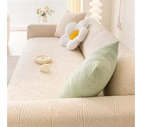 Copridivano Elasticizzato 1 2 3 4 5 Posti, Copridivani Fantasia Copertura Divano velluto jacquard ispessito Universale Fodera per Divano Estensibile Copri Divano Antiscivolo ( Color : Beige , Size : 3