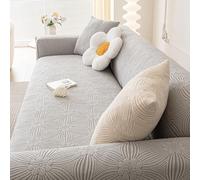 Copridivano Elasticizzato 1 2 3 4 5 Posti, Copridivani Fantasia Copertura Divano velluto jacquard ispessito Universale Fodera per Divano Estensibile Copri Divano Antiscivolo ( Color : Light Gray , Siz