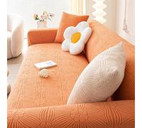 Copridivano Elasticizzato 1 2 3 4 5 Posti, Copridivani Fantasia Copertura Divano velluto jacquard ispessito Universale Fodera per Divano Estensibile Copri Divano Antiscivolo ( Color : Orange , Size :