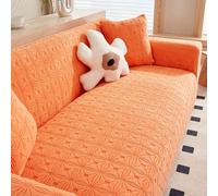 Copridivano Elasticizzato 1 2 3 4 5 Posti, Copridivani Fantasia Copertura Divano velluto jacquard ispessito Universale Fodera per Divano Estensibile Copri Divano Antiscivolo ( Color : Orange , Size :