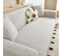 Copridivano Elasticizzato 1 2 3 4 5 Posti, Copridivani Fantasia Copertura Divano velluto jacquard ispessito Universale Fodera per Divano Estensibile Copri Divano Antiscivolo ( Color : Light Gray , Siz