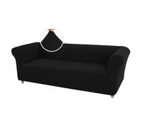 Copridivano elasticizzato 1/2/3 posti con braccioli antiscivolo antigraffio pet friendly elastico soggiorno nero (3 posti)