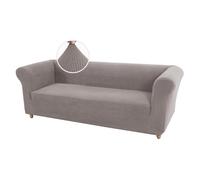 Copridivano elasticizzato 1/2/3 posti con braccioli, protezione antiscivolo ed elasticizzata per divano pet-friendly antigraffio senza pelucchi per soggiorno e gatti/cani (tortora, 3 posti)