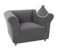 Copridivano elasticizzato 1/2/3 posti con braccioli, protezione antiscivolo per mobili, antigraffio, adatto agli animali domestici, per soggiorno, grigio scuro (1 posto)