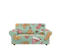 Copridivano Elasticizzato 4 Posti Biscotti Dei Cartoni Animati Divano Protector Copridivano 4 Posti,Lavabile,con Braccioli,Antigraffio Gatto, Antiscivolo Copertura per Divano