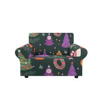 Copridivano Elasticizzato 4 Posti Cartone Animato Viola Divano Protector Copridivano 4 Posti,Lavabile,con Braccioli,Antigraffio Gatto, Antiscivolo Copertura per Divano